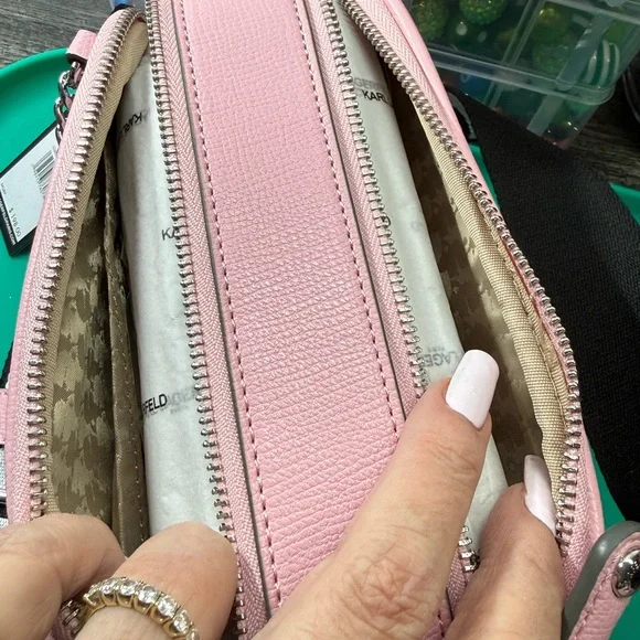 Karl Lagerfeld Light Pink Crossbody Bag with Charms - Picture 4 of 4